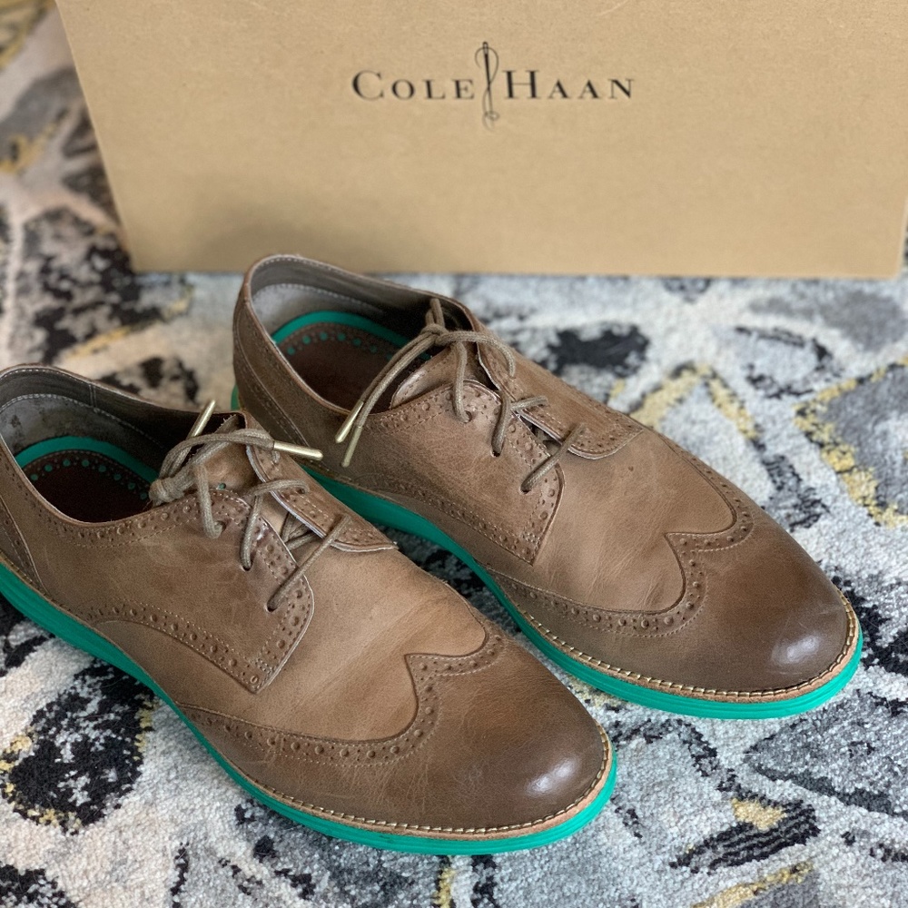 Cole Haan Leather Lunargrand Scree Wingtip Oxford